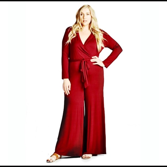 ð¥SOLD OUT!!ð¥Plus Size Mock Wrap Jumpsuit - Picture 4 of 4